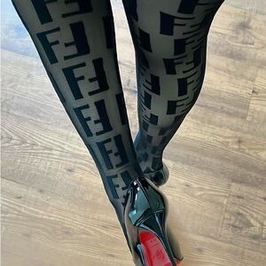 Black Inspired Letter Patterned Tights
